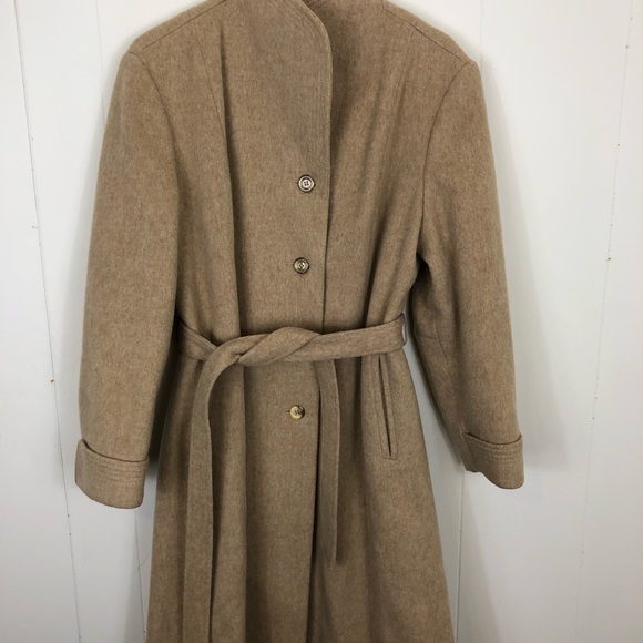 Vintage Wool & Camel Hair Belted Jacket Sz S - Picture 2 of 14